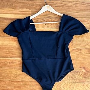 Black off the shoulder bodysuit